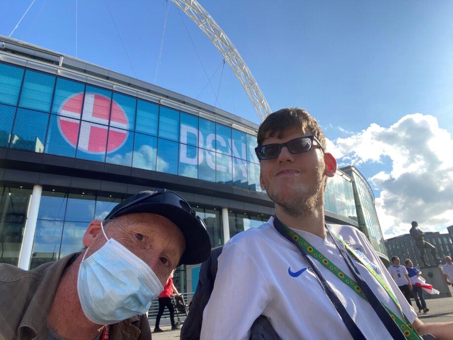 Will and support worker at Wembley stadium