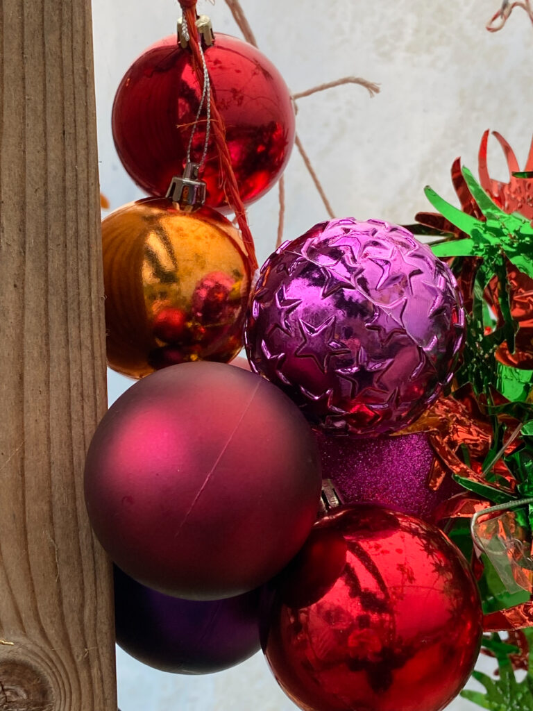 Pink and orange baubles