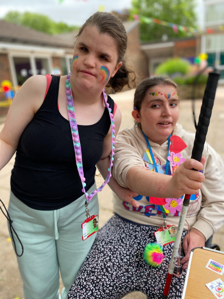 Two students with Pride tattoos