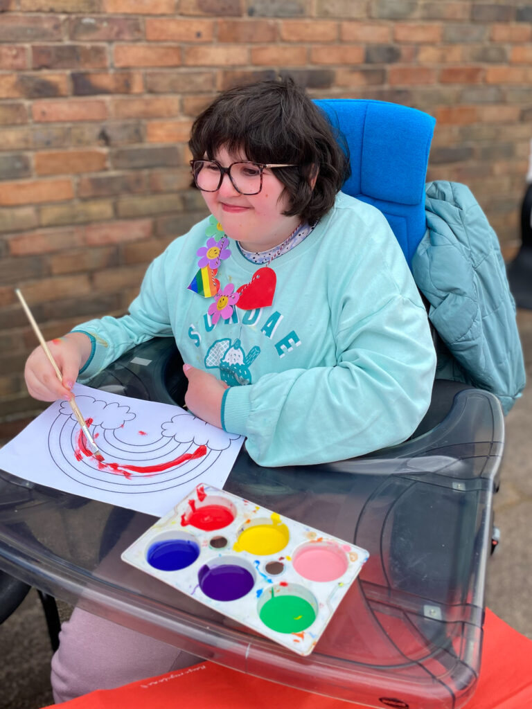 a student painting